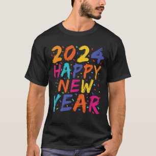 Frohes neues Jahr 2024 Familie - passende Feier Pa T-Shirt