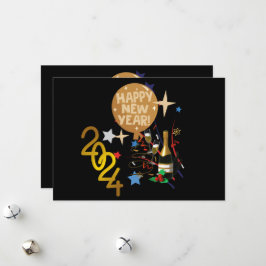 Frohes neues Jahr 2024 Feiertagskarte