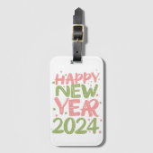 Frohes neues Jahr 2024 Gepäckanhänger (Vorderseite Vertikal)