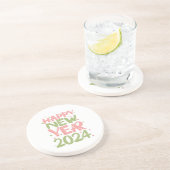 Frohes neues Jahr 2024 Getränkeuntersetzer (Seite)