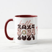 Frohes Neues Jahr 2024 Groovy Style New Years Part Tasse (Links)