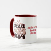 Frohes Neues Jahr 2024 Groovy Style New Years Part Tasse (Vorderseite Links)