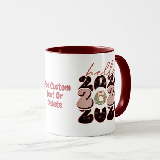 Frohes Neues Jahr 2024 Groovy Style New Years Part Tasse (VorderseiteRechts)
