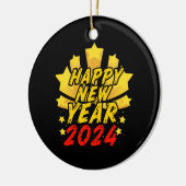 Frohes neues Jahr 2024 Keramik Ornament (Links)