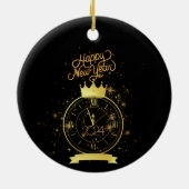 Frohes neues Jahr 2024 Keramik Ornament (Hinten)