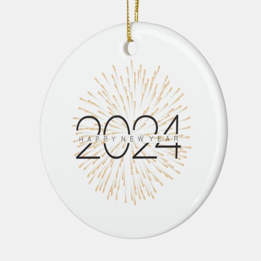 Frohes Neues Jahr 2024 Keramik Ornament (Links)