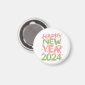 Frohes neues Jahr 2024 Magnet (Vorderseite/Rückseite)
