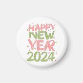 Frohes neues Jahr 2024 Magnet (Vorne)
