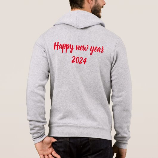 Frohes neues Jahr 2024 Männer Bella+Leinwand Vollv Hoodie (Rückseite)