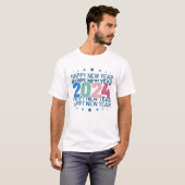 Frohes neues Jahr 2024 mit farbenprächtigem Text T-Shirt (Vorne ganz)