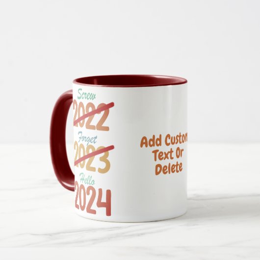 Frohes Neues Jahr 2024 NYE 2024 New Years Party Tasse (Vorderseite Links)