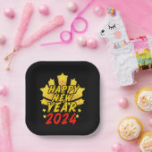 Frohes neues Jahr 2024 Pappteller (Party)