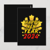 Frohes neues Jahr 2024 Postkarte (Vorne/Hinten)