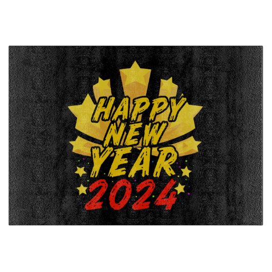 Frohes neues Jahr 2024 Schneidebrett (Vorderseite)