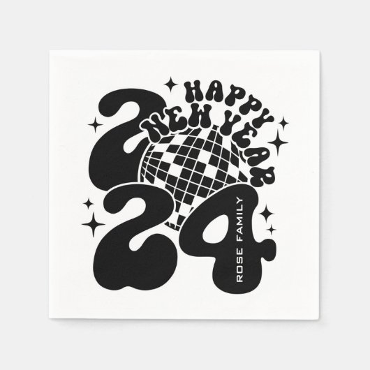 Frohes neues Jahr 2024 Serviette (Vorderseite)