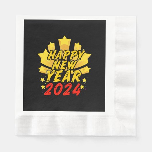 Frohes neues Jahr 2024 Serviette (Vorderseite)