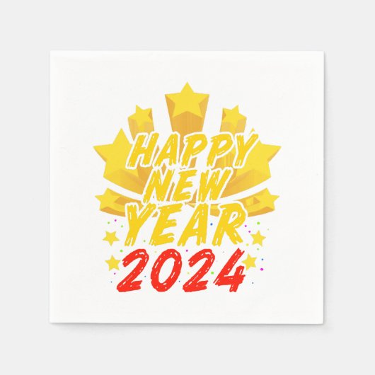 Frohes neues Jahr 2024 Serviette (Vorderseite)