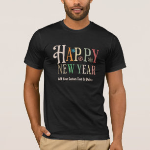 Frohes neues Jahr 2024 Silvester Bunt Retro T-Shirt