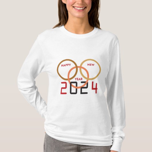 Frohes neues Jahr 2024 T-Shirt (Vorderseite)