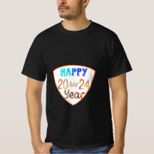 Frohes neues Jahr 2024 T - Shirt der Schwarzen Män