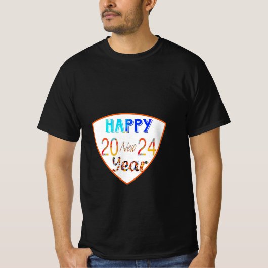 Frohes neues Jahr 2024 T - Shirt der Schwarzen Män (Vorderseite)