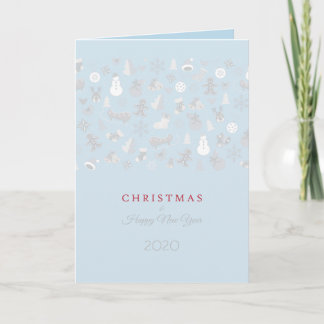 Frohes neues Jahr 2024 und Silberne Weihnachtszeic Feiertagskarte