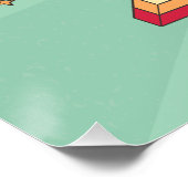 Frohes neues Jahr 2025 3d Groovy Retro Text Poster (Ecke)