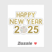 Frohes neues Jahr 2025 Aufkleber (Blatt)