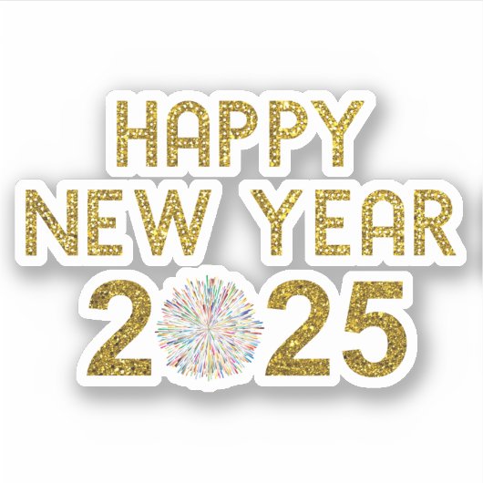 Frohes neues Jahr 2025 Aufkleber (Vorderseite)