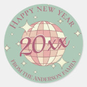 Frohes neues Jahr 2025 Aufkleber für Pastellfarben (Vorderseite)