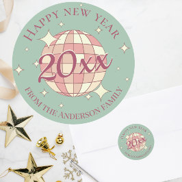 Frohes neues Jahr 2025 Aufkleber für Pastellfarben