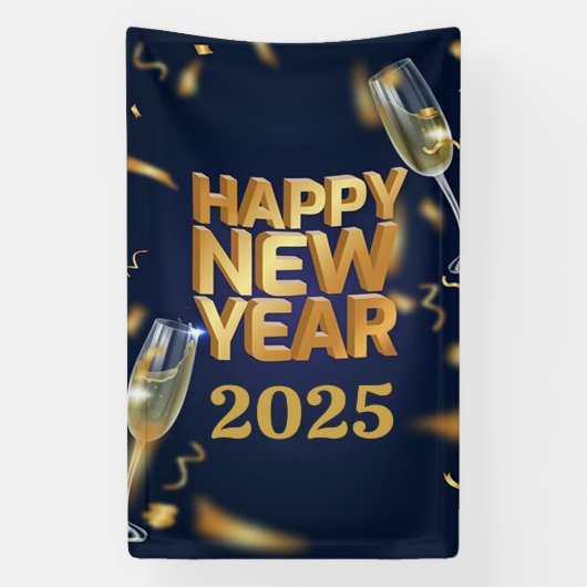 Frohes neues Jahr 2025 Banner (Vertikal)