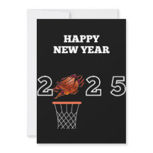 Frohes neues Jahr 2025 Basketball Grußkarte