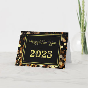 Frohes Neues Jahr 2025 Chic Custom Gold Business Feiertagskarte