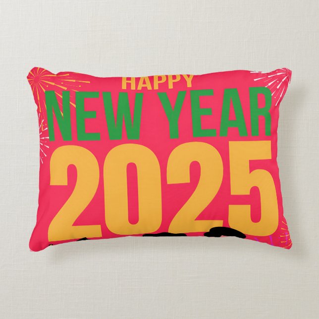 Frohes neues Jahr 2025 Dekokissen (Vorderseite)