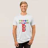 "Frohes neues Jahr 2025 - farbenfroher Banner-T - Tri-Blend Shirt (Vorderseite voll)