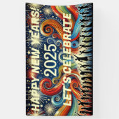 Frohes neues Jahr 2025 Feiern wir Banner (Vertikal)