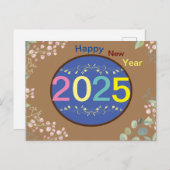 Frohes neues Jahr 2025 Feiertagspostkarte (Vorne/Hinten)