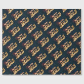 Frohes Neues Jahr 2025 Feuerwerk Geschenkpapier (Flach)