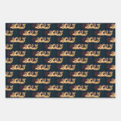 Frohes neues Jahr 2025 funkelnde Feuerwerke Geschenkpapier Set (Vorderseite 3)