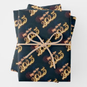 Frohes neues Jahr 2025 funkelnde Feuerwerke Geschenkpapier Set (Beispiel)