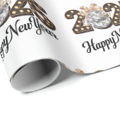 Frohes neues Jahr 2025 Geschenkpapier (Rolleneckpunkt)