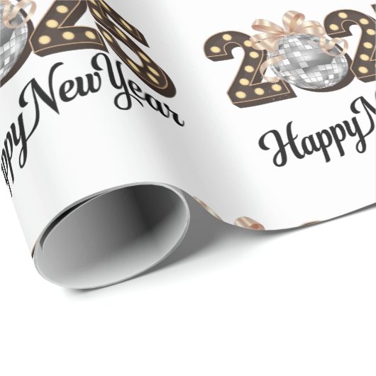 Frohes neues Jahr 2025 Geschenkpapier (Rolleneckpunkt)