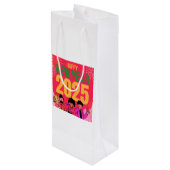 Frohes neues Jahr 2025 Geschenktasche Geschenktüte Für Weinflaschen (Rückseite Schrägansicht)