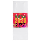 Frohes neues Jahr 2025 Geschenktasche Geschenktüte Für Weinflaschen (Rückseite)