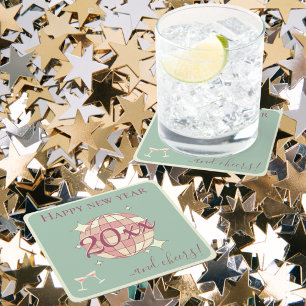 Frohes neues Jahr 2025 Jahre vor Abendessen Party Rechteckiger Pappuntersetzer