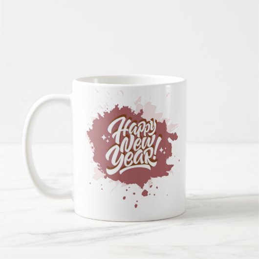 Frohes neues Jahr 2025 Kaffeepause Tasse (Links)