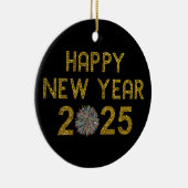 Frohes neues Jahr 2025 Keramik Ornament (Rechts)