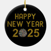 Frohes neues Jahr 2025 Keramik Ornament (Hinten)