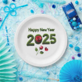Frohes neues Jahr 2025 Pappteller (Party)
